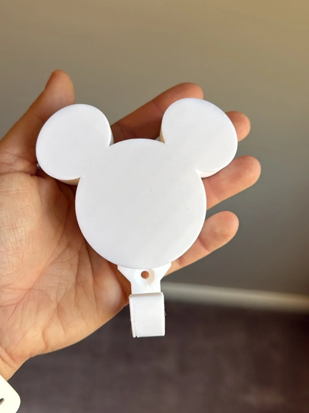 White Mickey Mouse-Head Wall Hook/ear holder